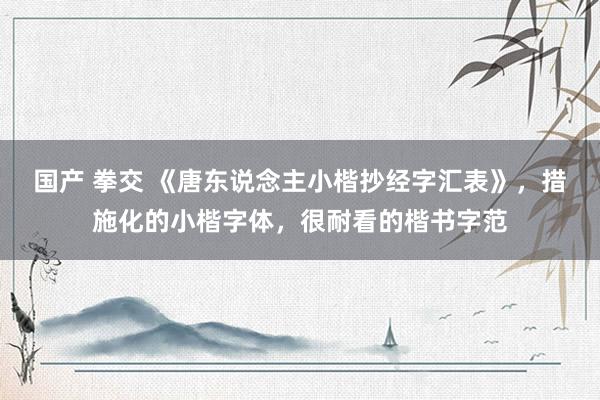 国产 拳交 《唐东说念主小楷抄经字汇表》，措施化的小楷字体，很耐看的楷书字范